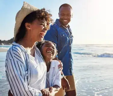 Family enjoying time together at the beach